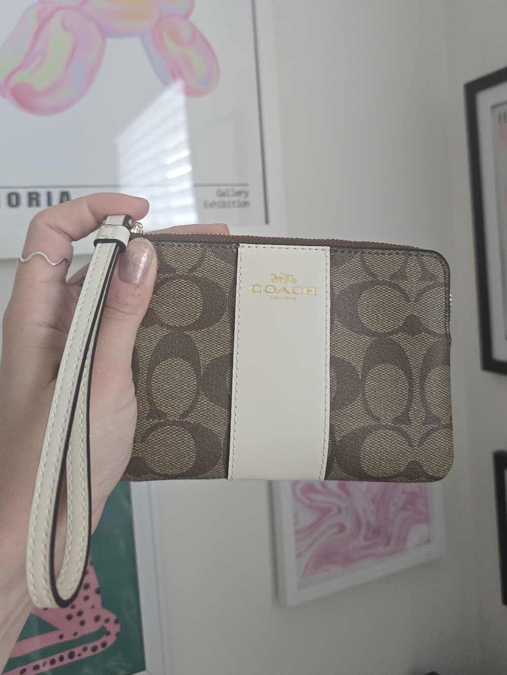 Coach Signature Canvas And Leather Wallet / Wristlet